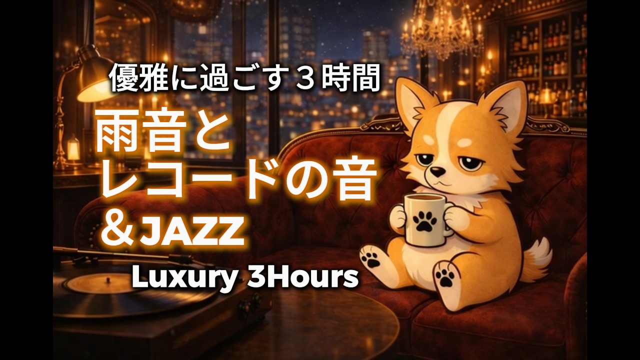 3時間｜雨音とレコードで優雅に過ごすジャズ｜Luxury BGM