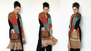 CROCHET SCARF WITH POCKETS