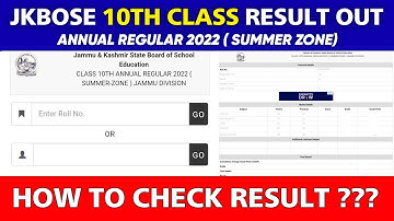 JKBOSE 10th Class Result Out 2022 : JKBOSE 10th Class Result Gazette Pdf | Check 10th Class Result