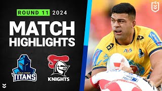 Nrl 2024 Titans V Knights Match Highlights