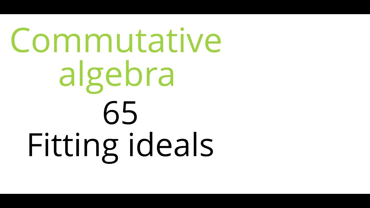 Commutative algebra 65: Fitting ideals