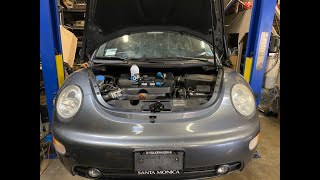 VW BEETLE A/C DIAGNOSIS AND REPAIR. 19982005 BEETLE A/C REPAIR COOLING FAN CONTROL MODULE REPLACED