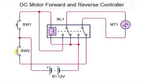 DC Motor direction controller circuit | DC Motor Forward -Reverse control using Relay and pushbutton