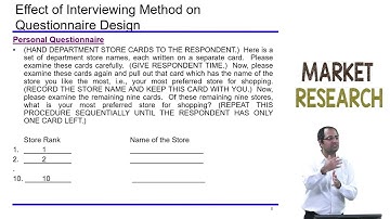 Questionnaire Design: Initial Steps (1 to 5)