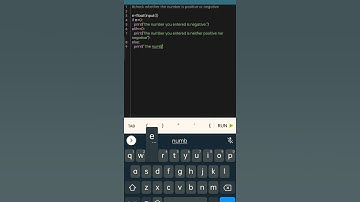 Program to check whether the number is positive or negative.  #python #sololearn #villo