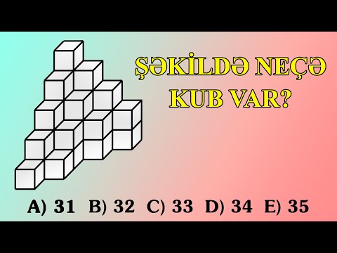 Məntiq, İQ testi. Şəkildə neçə kub var? Asan İzah