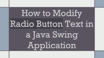 How to Modify Radio Button Text in a Java Swing Application