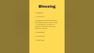 English to Spanish | How to say "Blessing" in Spanish | #shorts #spanishlessons