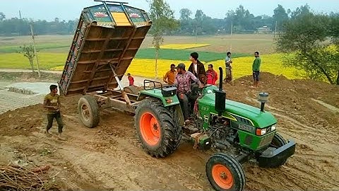 Eicher 557 unload over rough hills through new system | Digital unload facility of Tractor | part19