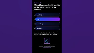 Which jQuery method is used to set the HTML content of an element