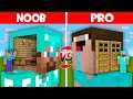 Minecraft NOOB vs PRO: SWAPPED HIDDEN ROOM IN HEAD BLOCK BASE BATTLE! (Animation)