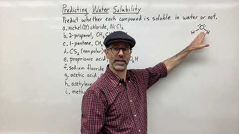 Predicting Water Solubility of Compounds:  Example Problem