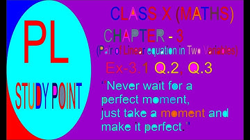 Chapter 3 exercise 3.1 pair of linear equations in two variables maths class 10 NCERT CBSE//