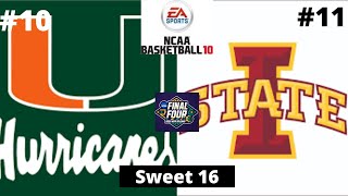Sweet 16 - #10 Miami vs #11 Iowa State - NCAA Basketball 10 Simulation! Sweet 16 - #10 Miami vs #11 Iowa State - NCAA Basketball 10 Simulation!