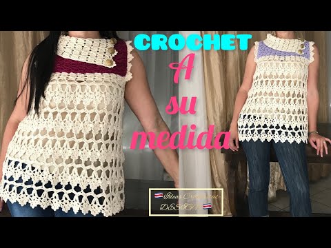 CHALECO TEJIDO A GANCHILLO EN PUNTO FLECHA O ZIG ZAG/CROCHET ARROW STITCH KNIT VEST/tutorial complet