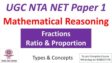 Mathematical Reasoning | Fractions | Ratio & Proportion | UGC NTA NET 2022 - Paper 1