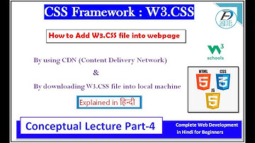 How to use or add W3.CSS file into a website||Complete CSS Framework in Hindi|w3.css