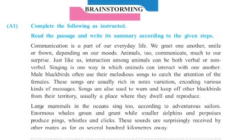 XII 3.1 Summary Writing Brainstorming A1 Passage