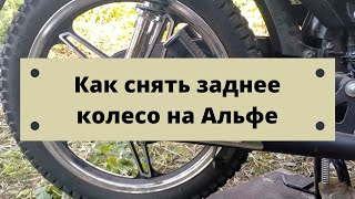 Как снять заднее колесо на мопеде Альфа