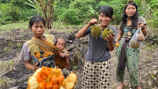 PERTAMA KALI MAKAN BUAH HUTAN! HASIL PETIKAN MINANG& MONCHA, GADIS SUKU PUNAN BATU KALIMANTAN UTARA