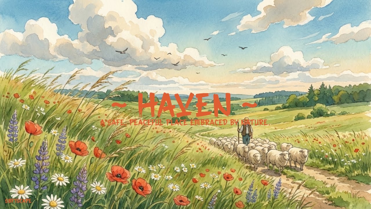 Relaxing Study Music with Soft Ghibli Inspired Landscapes