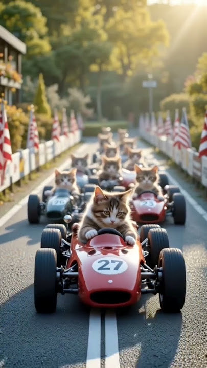 Cutie kitten Racing Competition #ai #catlovers #viralshort #lipsync #littlesmile