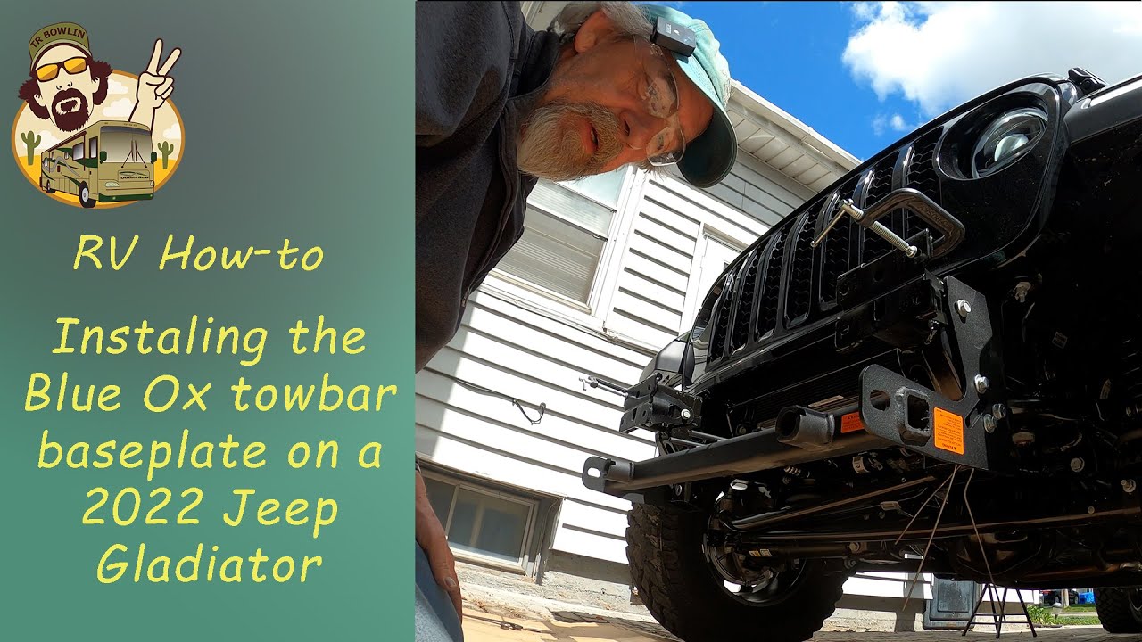 Installing a Blue Ox BX1145 tow bar base plate & EZ wiring Kit on a 2022  Jeep Gladiator - YouTube