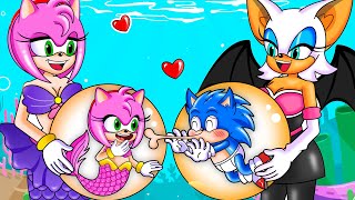 The Little Mermaid Amy | Amy Rose & Rouge is Pregnant Mermaid | BEST of Sonic Cartoon Animation