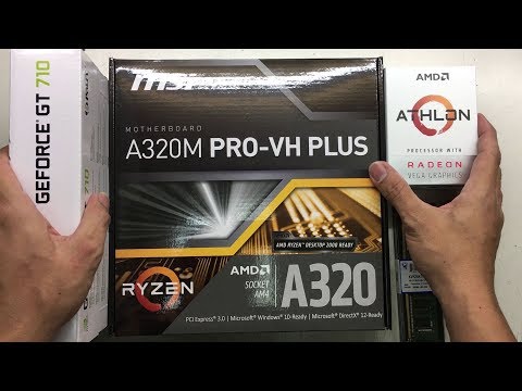 AMD Athlon 200GE msi A320M PRO-VH PLUS Palit GEFORCE GT710 Budget PC 2019