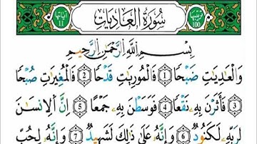 سورة العاديات-مكررة كل آيةخمس مرات للحفظ-بصوت ياسين الجزائري رواية ورش