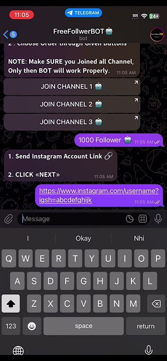 How to get free Instagram Followers | Telegram BOT 🔥💸 #freefollowers #trending