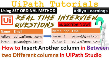 How to insert another column in between two different columns using UiPath | DataTable Automation