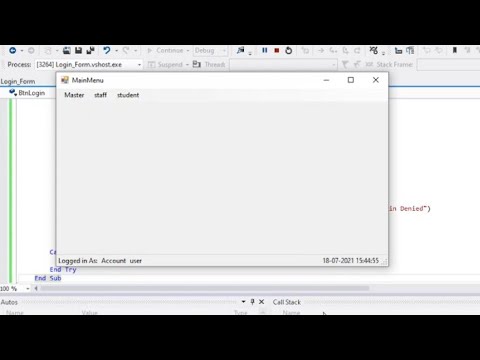 Create Login page with User Role- step by step - VB.net|Menustrip|Statusstrip|SqlDatabase - Vb.net