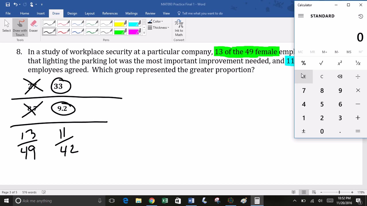 MAT 093 Practice Final Problem 8 SOLUTION - YouTube