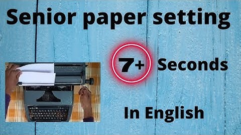 how to set paper for senior fastly in tamil