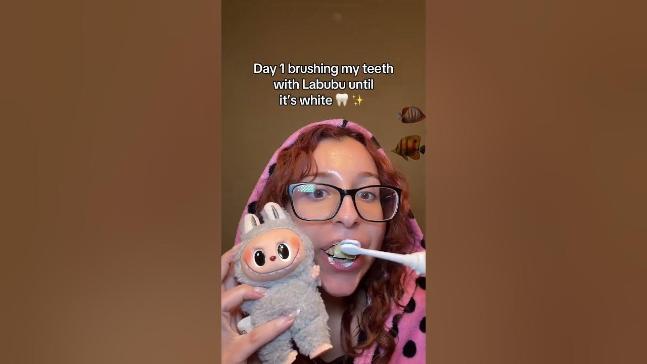 Day 1 brushing my teeth with Labubu until it’s white 🦷 ✨ #labubu #labubuthemonsters Day 1 brushing my teeth with Labubu until it’s white 🦷 ✨ #labubu #labubuthemonsters