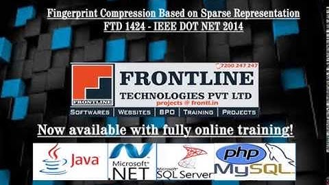 Fingerprint Compression Based on Sparse Representation IEEE DOT NET 2014