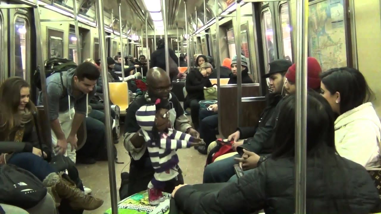 ventriloquist fight on NYC subway XPLICIT VERSION PICKING UP GIRLS
