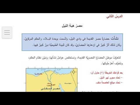 مصرهبة النيل الصف السادس المنهاج السوري