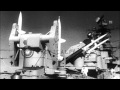 Missiles are aimed and fired from guided &#39;Terrier&#39; missile cruiser USS Boston in ...HD Stock Footage