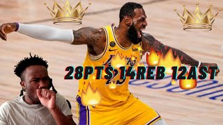 LeBron James Triple Double 28 Pts 12 Ast 14 Reb | Reaction