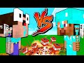 NOOB HOUSE vs PRO HOUSE TNT BATTLE in MINECRAFT