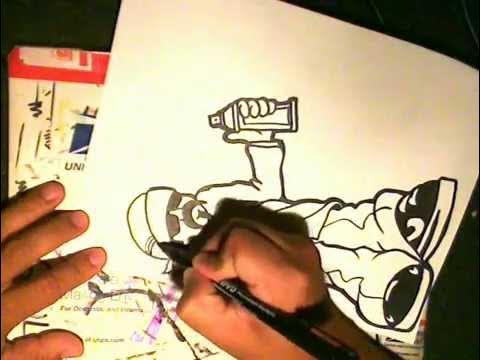 Como Dibujar un CHOLO - How to draw a gangsta with a spraycan BY WIZARD -  YouTube