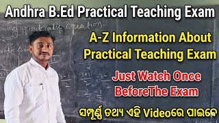 Andhra B.Ed Practical Teaching Exam | A-Z Teaching Information In This Video | Teaching Exam