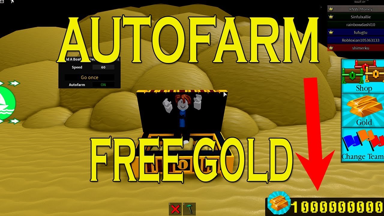 Build A Boat For Treasure Afk Autofarm Free Gold Roblox - hack build a boat roblox scripts