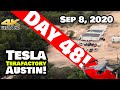 Tesla Gigafactory Austin 4K  Day 48 - 9/8/20 - Tesla Terafactory Austin Texas - Back to Progress!