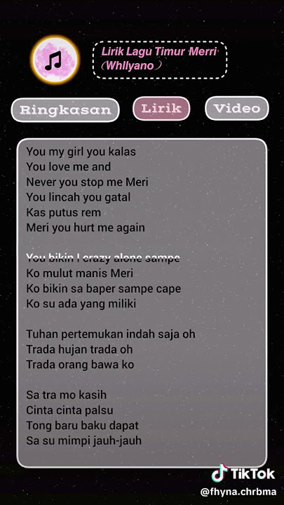 lirik Meri (Tuhan pertemukan indah saja o)
