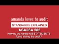 Dealing with MISSTATEMENTS discovered during the audit - ASA/ISA 450