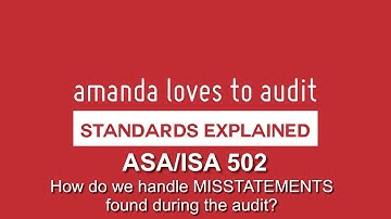 Dealing with MISSTATEMENTS discovered during the audit - ASA/ISA 450