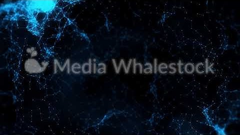 Abstract plexus structure of many glowing connected lines and particles. Animation. Creative